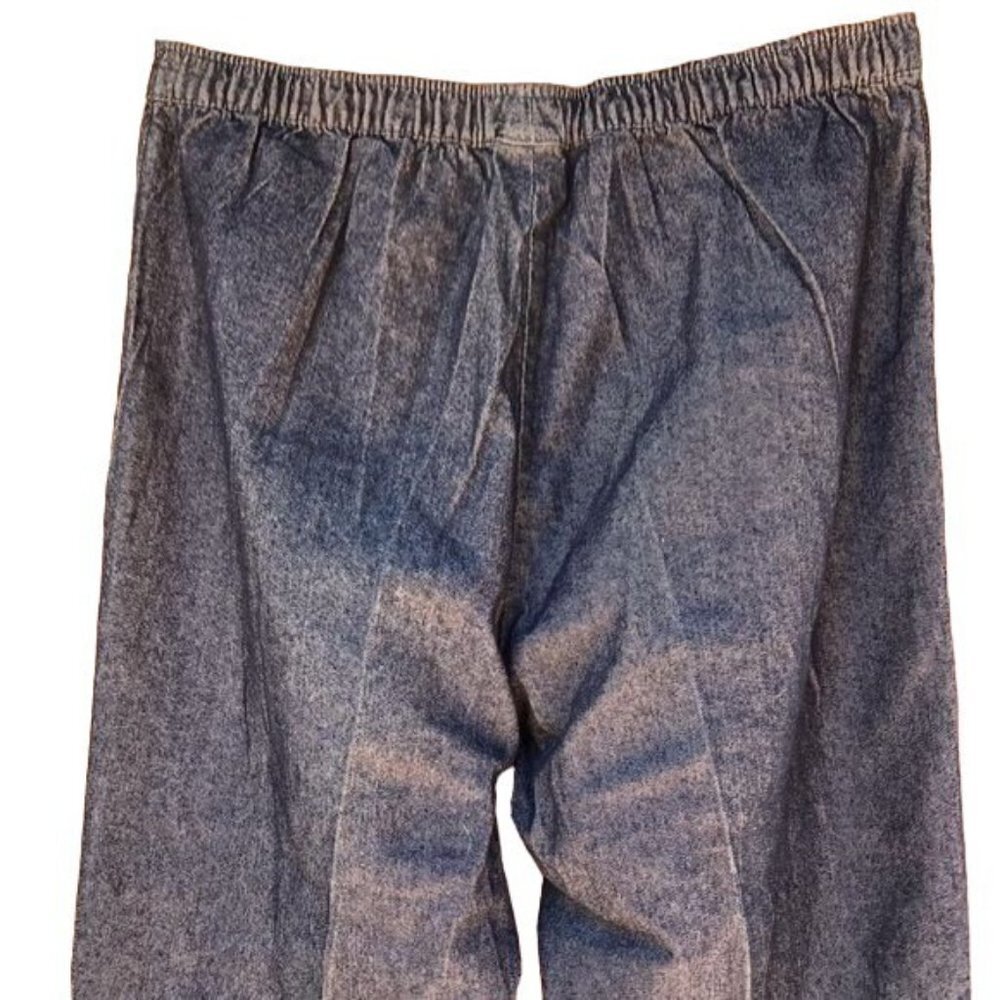 Salon Studio Side Button Elastic Waist Pull On Denim Style Pant Size L - Picture 7 of 8